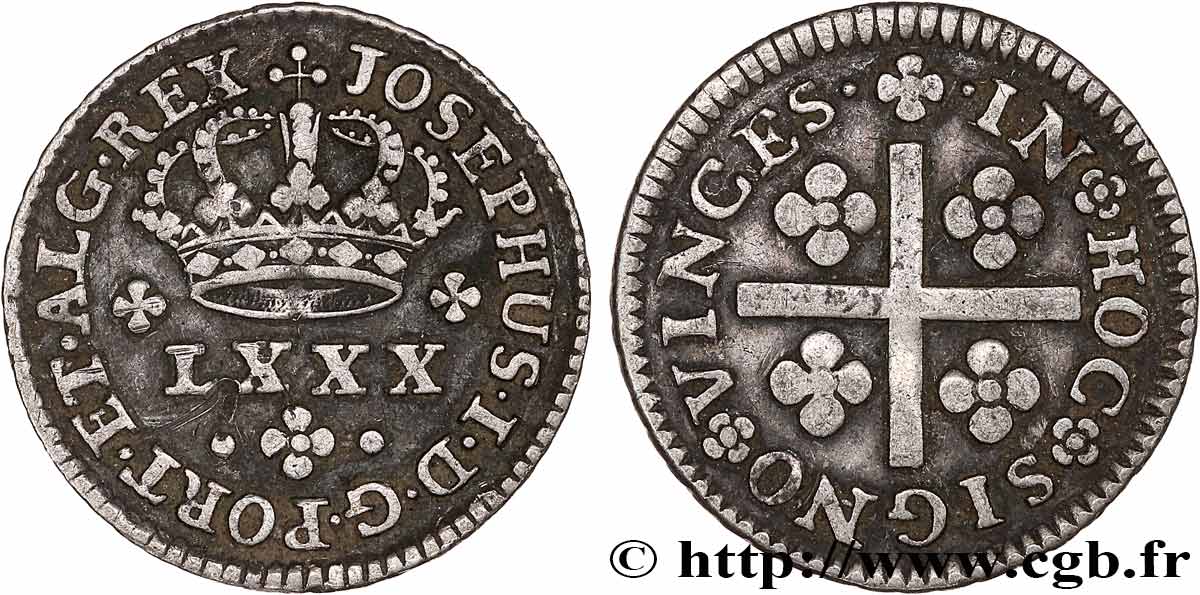 PORTUGAL - ROYAUME DU PORTUGAL - JOSEPH Ier Tostao (100 Reis) n.d. Lisbonne TTB 