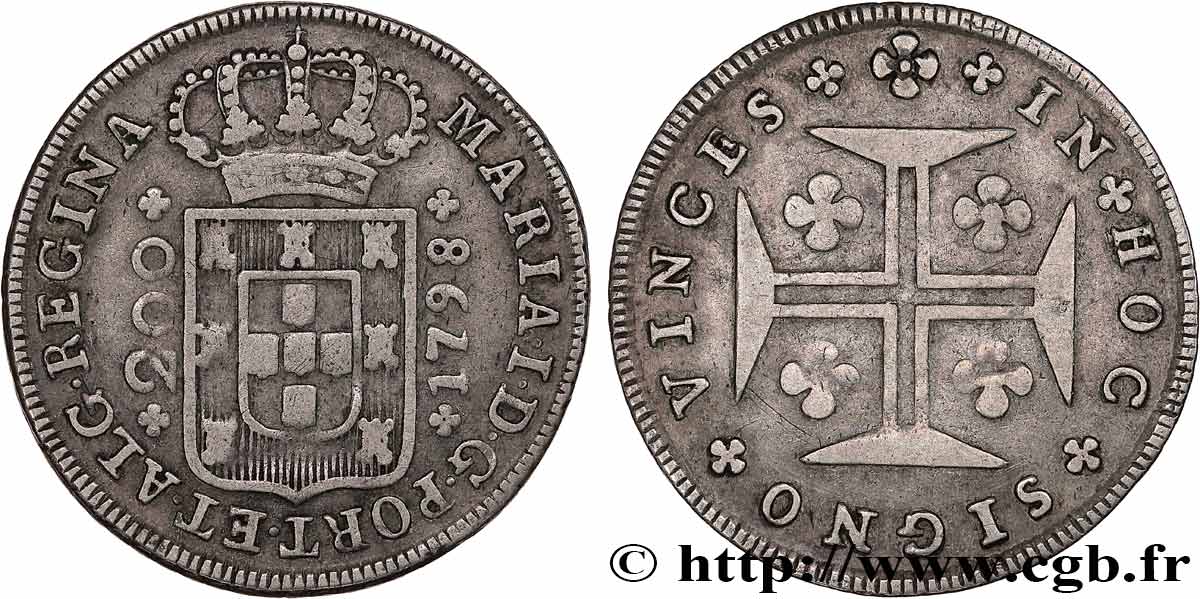 PORTUGAL - MARIA I 12 Vintens (240 Reis) 1798 Lisbonne XF 