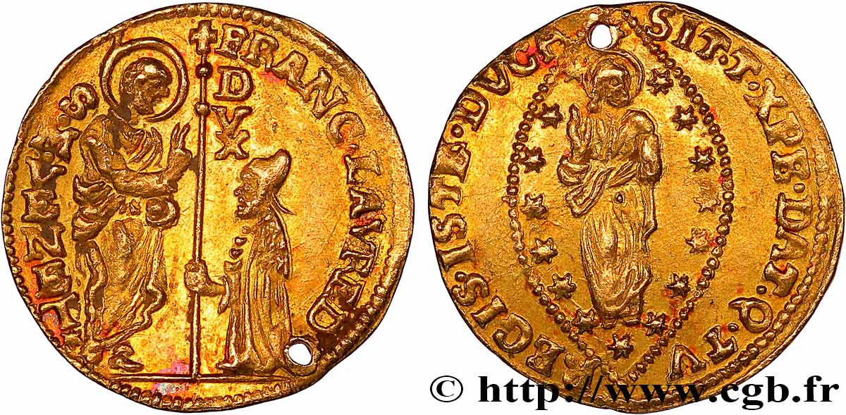 ITALY - VENICE - FRANCESCO LOREDANO (116th doge) Zecchino (Sequin) n.d. Venise VZ 