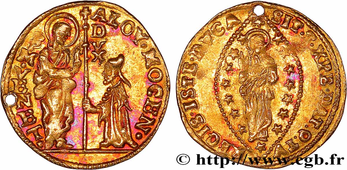 ITALY - VENICE - ALVISE II MOCENIGO Zecchino (Sequin) n.d. Venise AU 