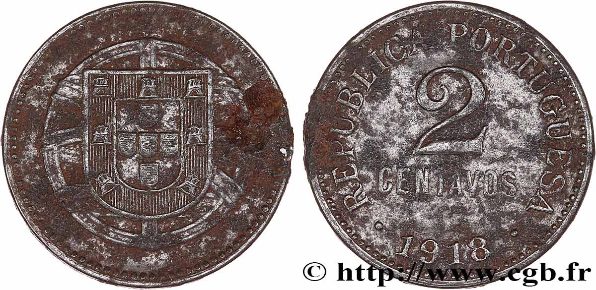 PORTOGALLO 2 Centavos 1918  BB 