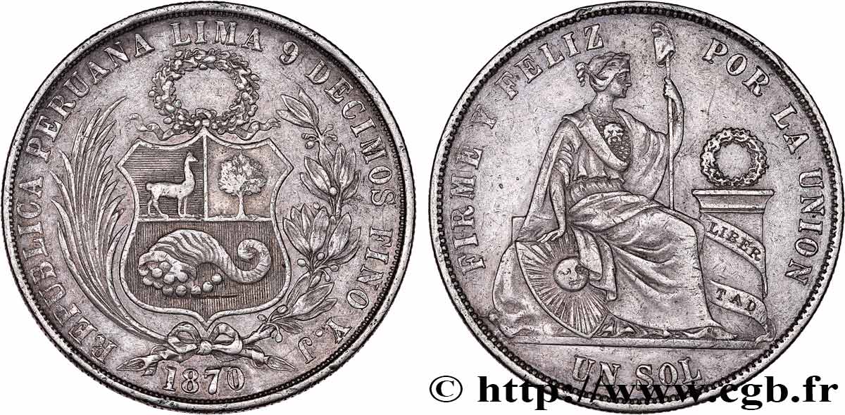 PERú 1 Sol 1870 Lima MBC 