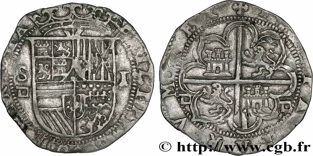 ESPAGNE - ROYAUME D ESPAGNE - PHILIPPE II DE HABSBOURG 1 Réal n.d. Séville TB+ 