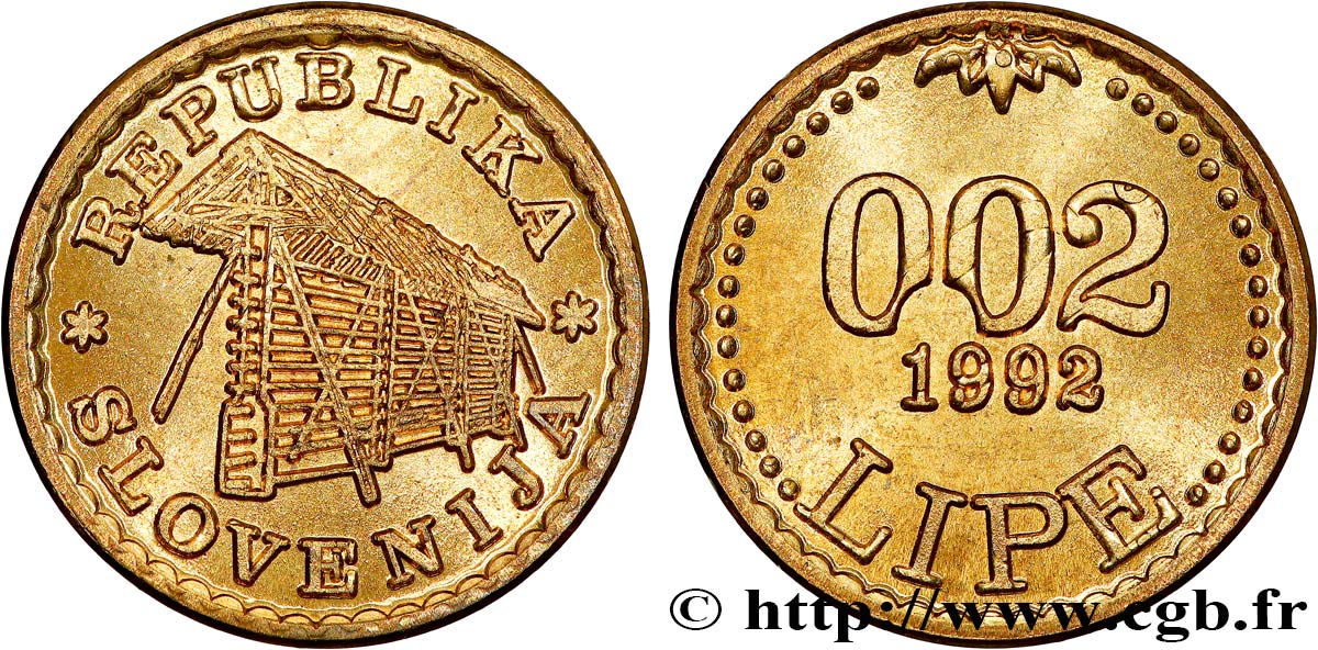 SLOVENIA 0,02 Lipe (monnaie non adoptée) 1992  MS 