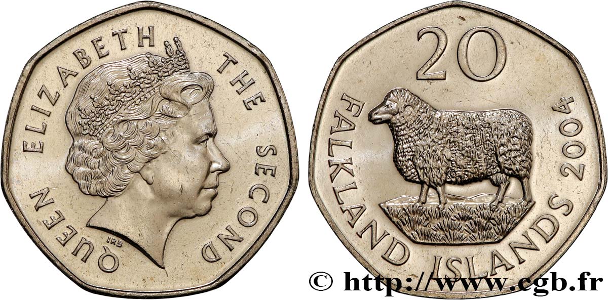 ÎLES FALKLAND 20 Pence Elisabeth II 2004  SPL 