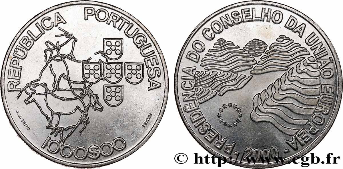 PORTUGAL 1000 Escudos Présidence du Conseil de l’Union Européenne 2000  fST 