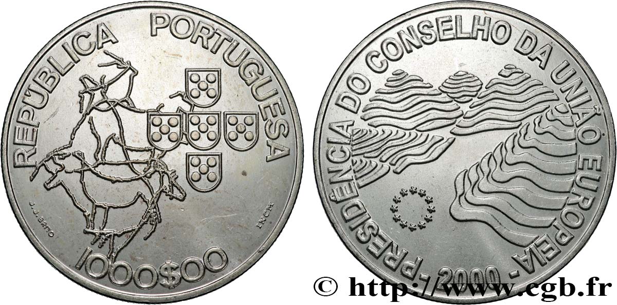 PORTUGAL 1000 Escudos Présidence du Conseil de l’Union Européenne 2000  MS 