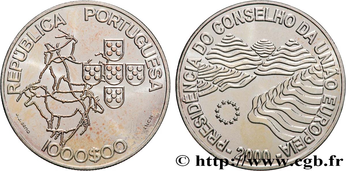 PORTUGAL 1000 Escudos Présidence du Conseil de l’Union Européenne 2000  MS 