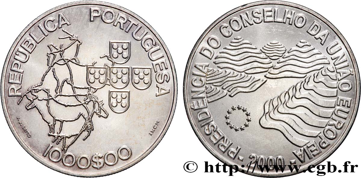 PORTUGAL 1000 Escudos Présidence du Conseil de l’Union Européenne 2000  SC 