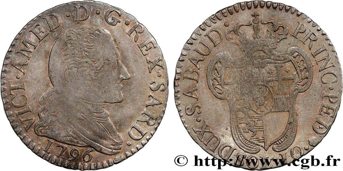 ITALIE - ROYAUME DE SARDAIGNE 10 Soldi Victor Amédée III, Roi de Sardaigne 1796 Turin TTB+/SUP 