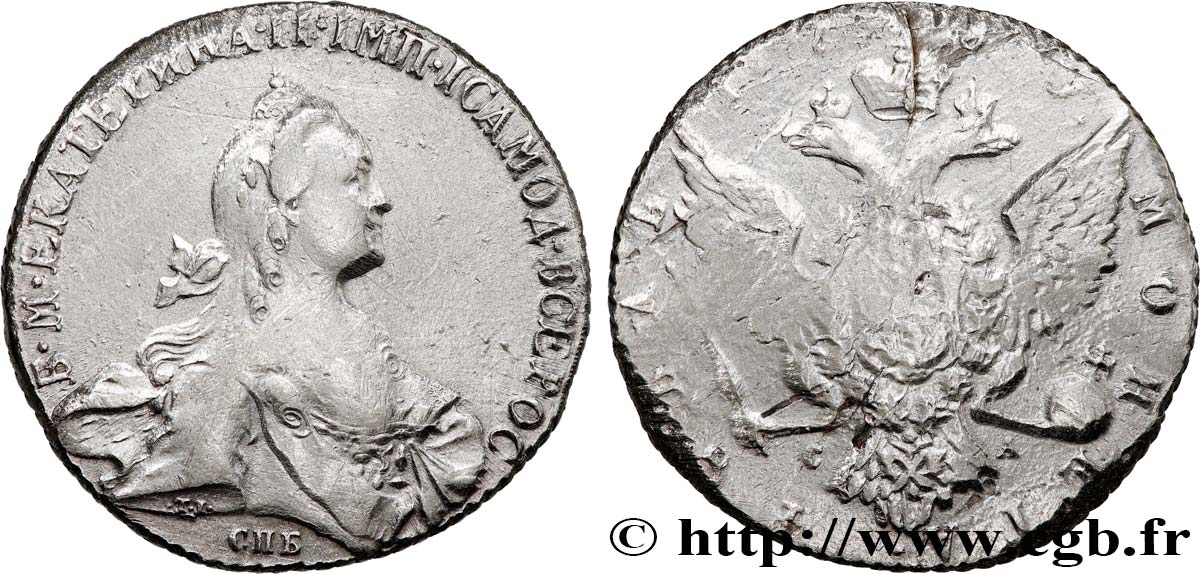 RUSSIA - CATERINA II Rouble 1769 Moscou MB 