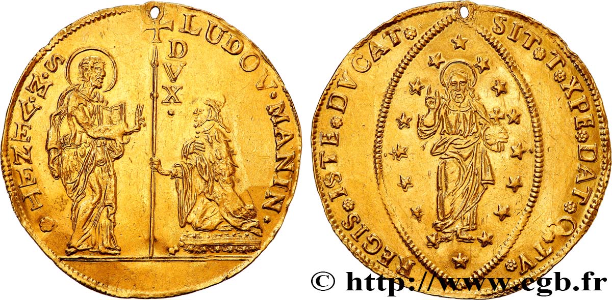 ITALIA - VENECIA - LUDOVICO MANIN (120° dux) Multiple de 8 Zecchini (8 Sequin) n.d. Venise EBC 