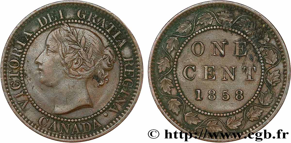 CANADA 1 Cent Victoria 1858  TTB 