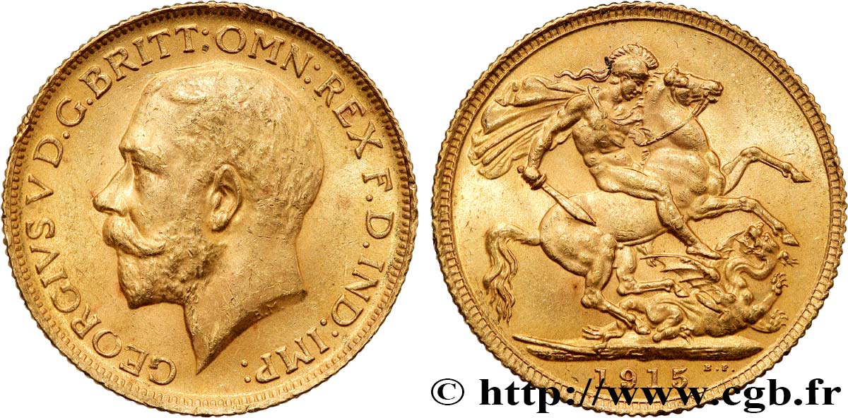 INVESTMENT GOLD 1 Souverain Georges V 1915 Londres q.SPL 