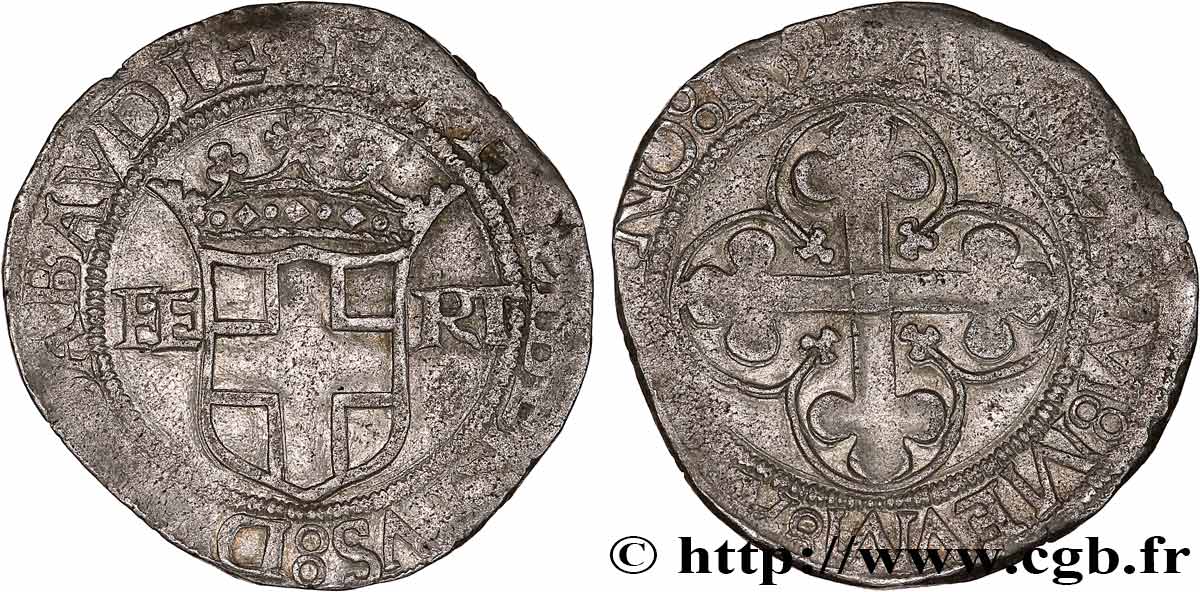 SAVOY - DUCHY OF SAVOY - EMMANUEL-PHILIBERT 4 Gros (4 Grossi), 1er type 1559 Verceil XF 