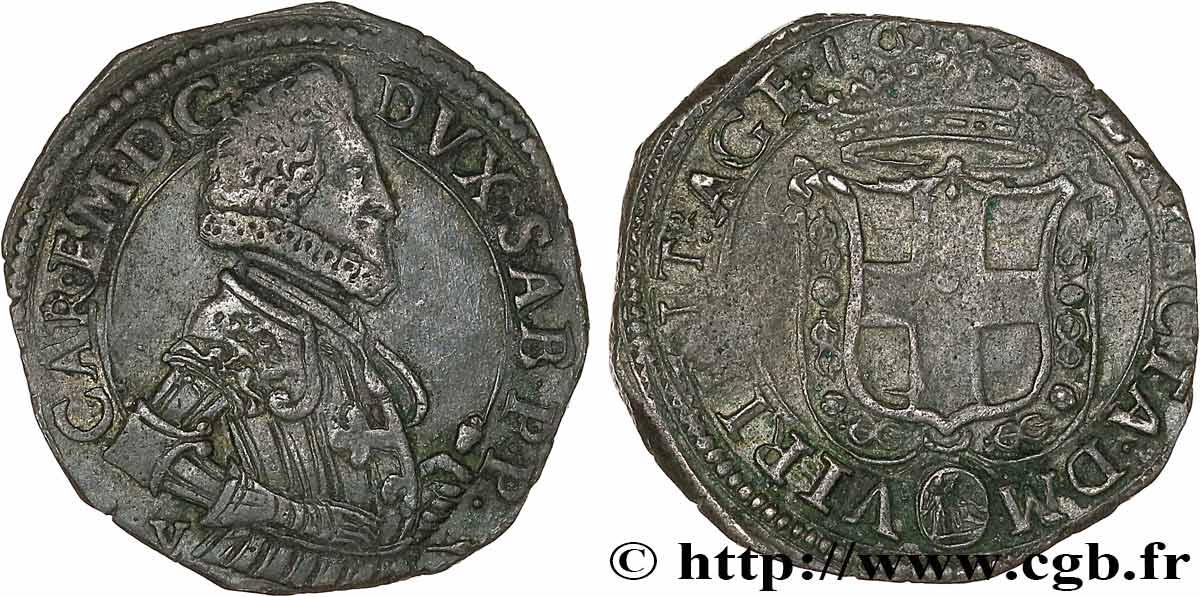 SAVOIE - DUCHÉ DE SAVOIE - CHARLES-EMMANUEL Ier Florin (fiorino), 3e type 1629 Turin TTB 