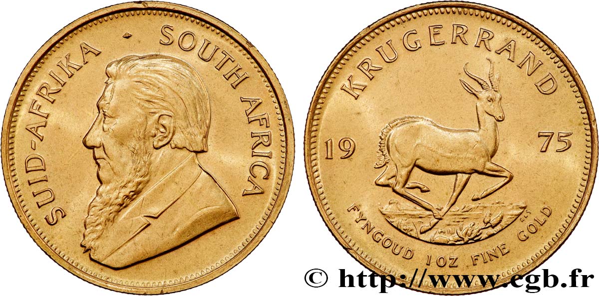 GOLD-, PALLADIUM- UND PLATIN-INVESTITIONEN 1 Krugerrand Paul Kruger 1975 Prétoria fST 