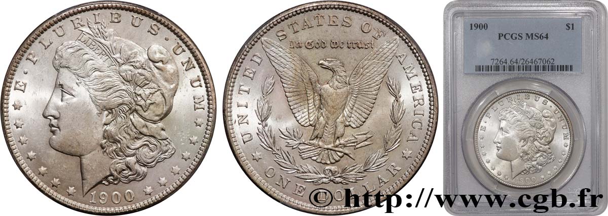 ÉTATS-UNIS D AMÉRIQUE 1 Dollar Morgan 1900 Philadelphie SPL64 PCGS