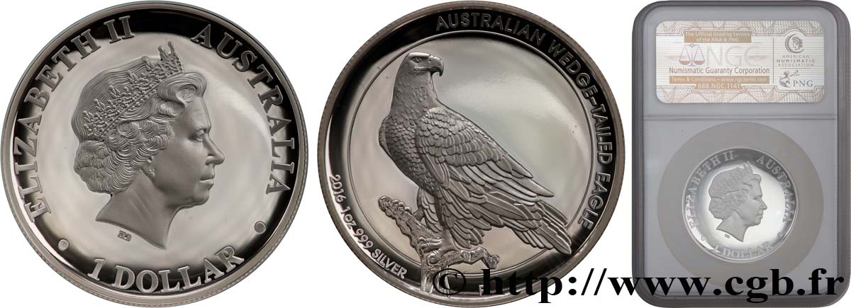 AUSTRALIA 1 Dollar aigle Proof  2016 Perth MS69 NGC