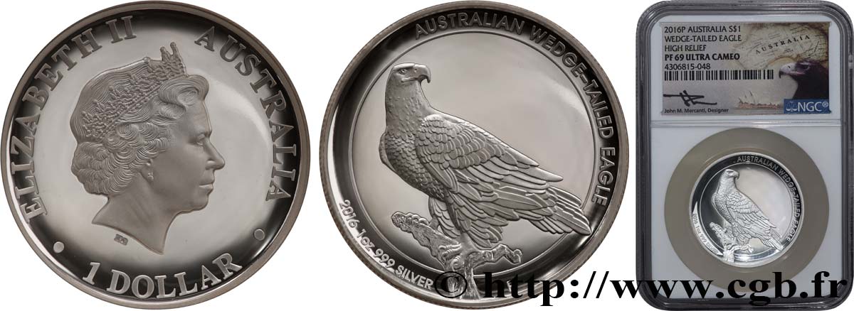 AUSTRALIE 1 Dollar aigle Proof  2016 Perth FDC69 NGC