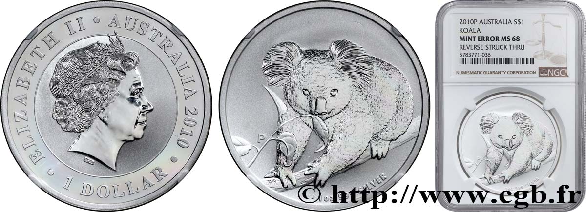 AUSTRALIE 1 Dollar Koala Proof  2010 Perth FDC68 NGC