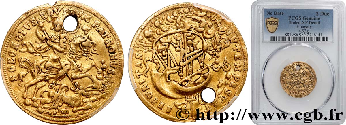 ⭐️【PCGS PR66DCAM 】ハンガリー 500Frt 聖シュテファン HUNGARY 2 Ducat - Jeremias Roth Senior n.d. Kremnitz fwo_738074