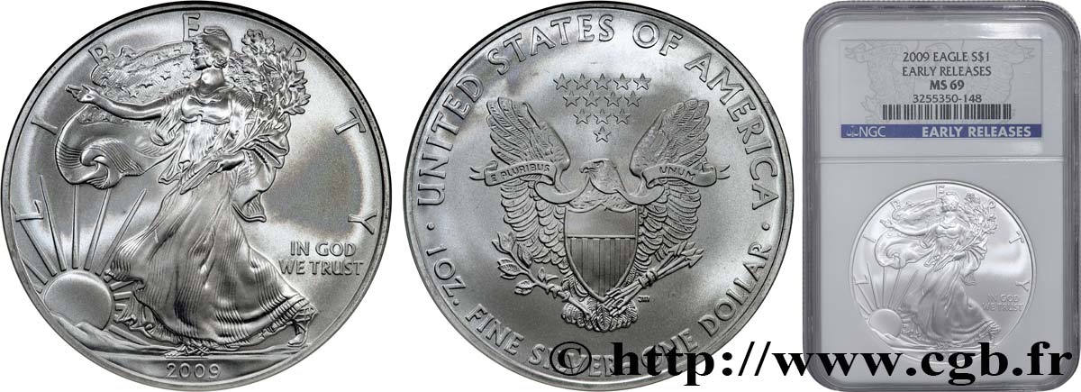 ÉTATS-UNIS D AMÉRIQUE 1 Dollar type Silver Eagle 2009  FDC69 NGC
