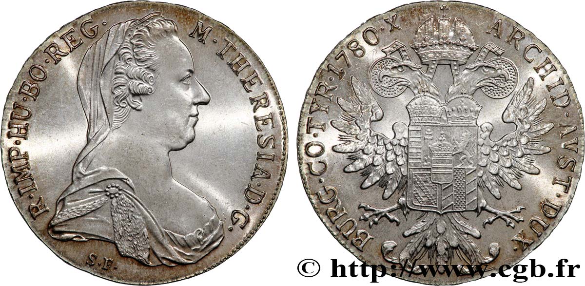 AUSTRIA 1 Thaler (REFRAPPE) Marie-Thérèse 1780 Vienne MS 