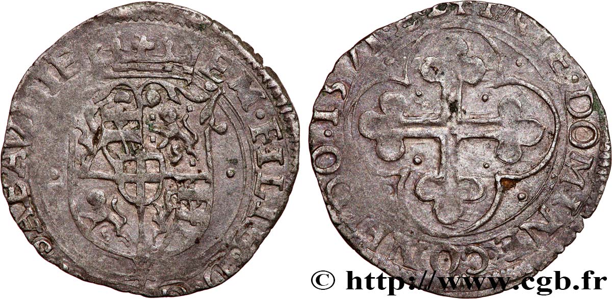 HERZOGTUM SAVOYEN - EMMANUEL PHILIBERT Sol, 2e type (soldo di II tipo) 1571 Chambéry fSS 