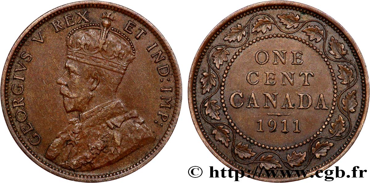 CANADA 1 Cent Georges V 1911  AU 
