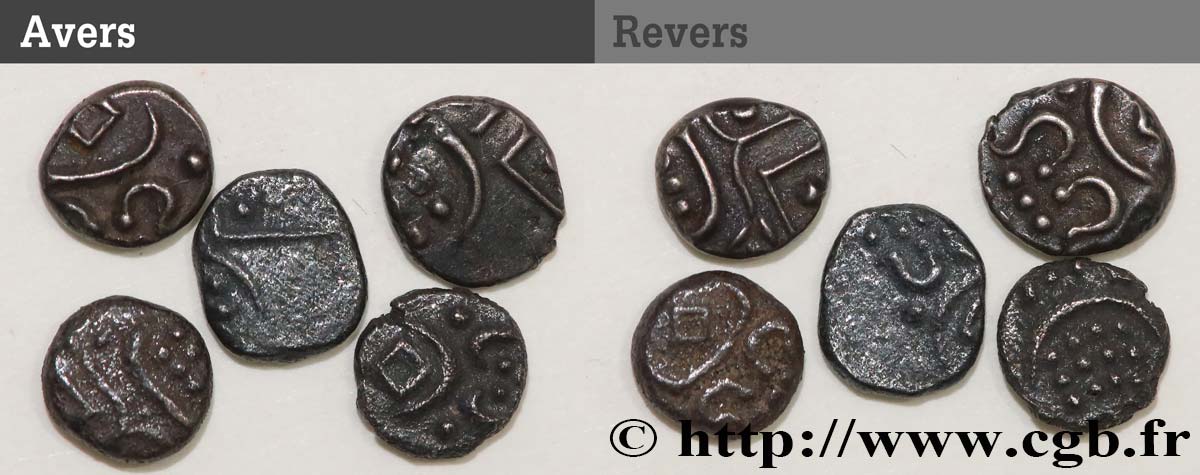 INDIA - MUNDO INDIO Lot de 5 Fanam en argent n.d.  MBC+ 