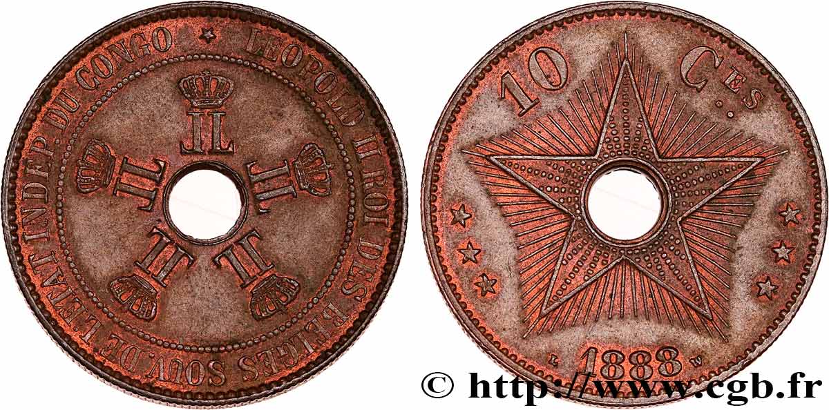 CONGO - ÉTAT INDÉPENDANT DU CONGO 10 Centimes 1888  SUP 