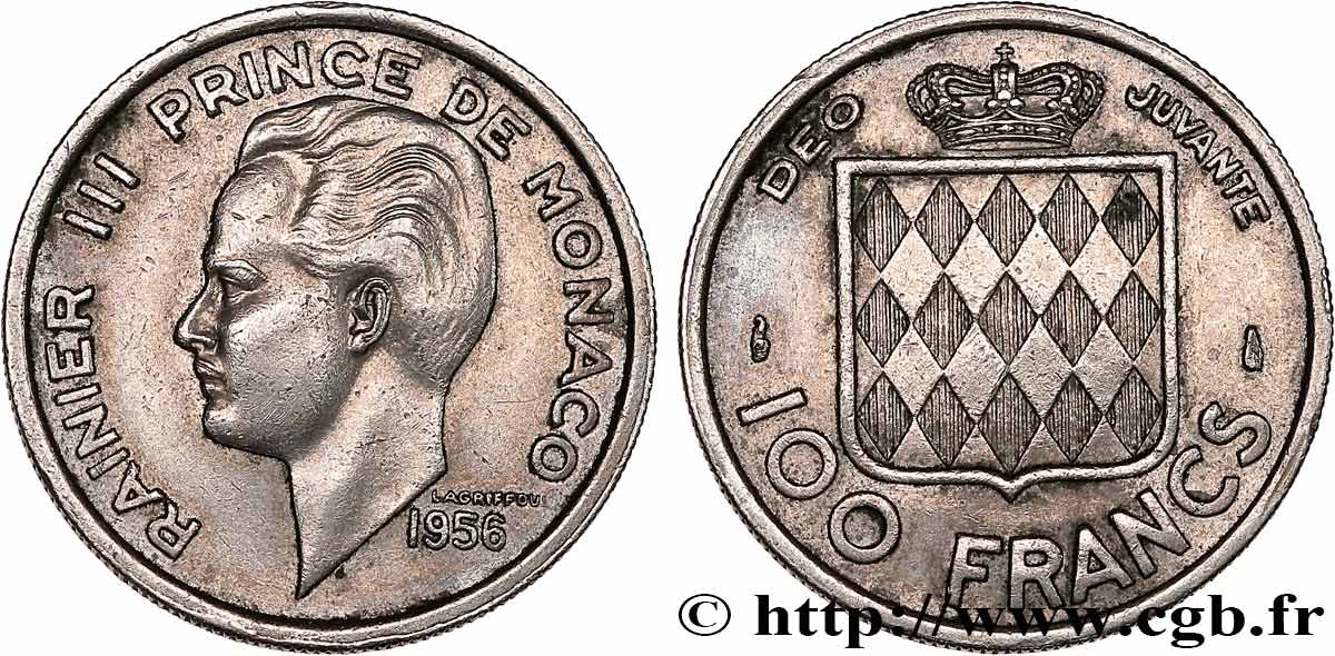 MONACO 100 Francs Rainier III 1956 Paris SUP 