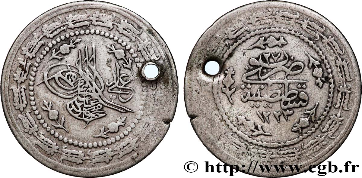 TURQUIE 3 Kurush Mahmud II AH1223 an 27 (1835) Constantinople TB 