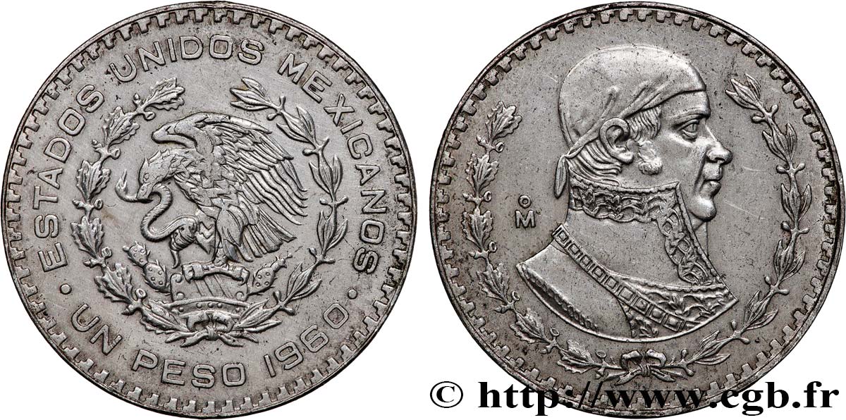 MEXIQUE 1 Peso Jose Morelos y Pavon 1960 Mexico TTB+ 
