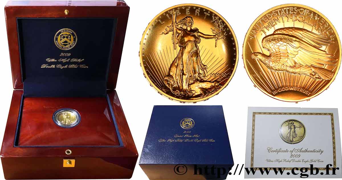 UNITED STATES OF AMERICA 20 Dollars Saint-Gaudens Ultra High Relief 2009 West Point MS 