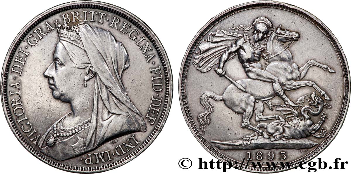 GRANDE BRETAGNE - VICTORIA 1 Crown Victoria “old Head” 1893  TTB 