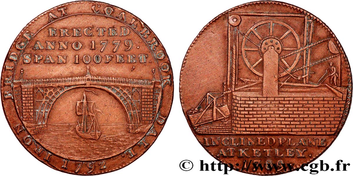 BRITISH TOKENS 1/2 Penny Coalbrook Dale (Shropshire) 1792  VF 