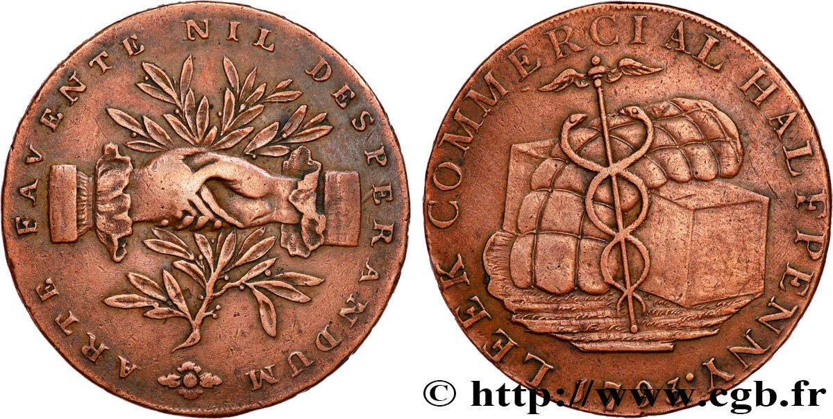 VEREINIGTEN KÖNIGREICH (TOKENS) 1/2 Penny - Leek (Concordia) 1793  SS 