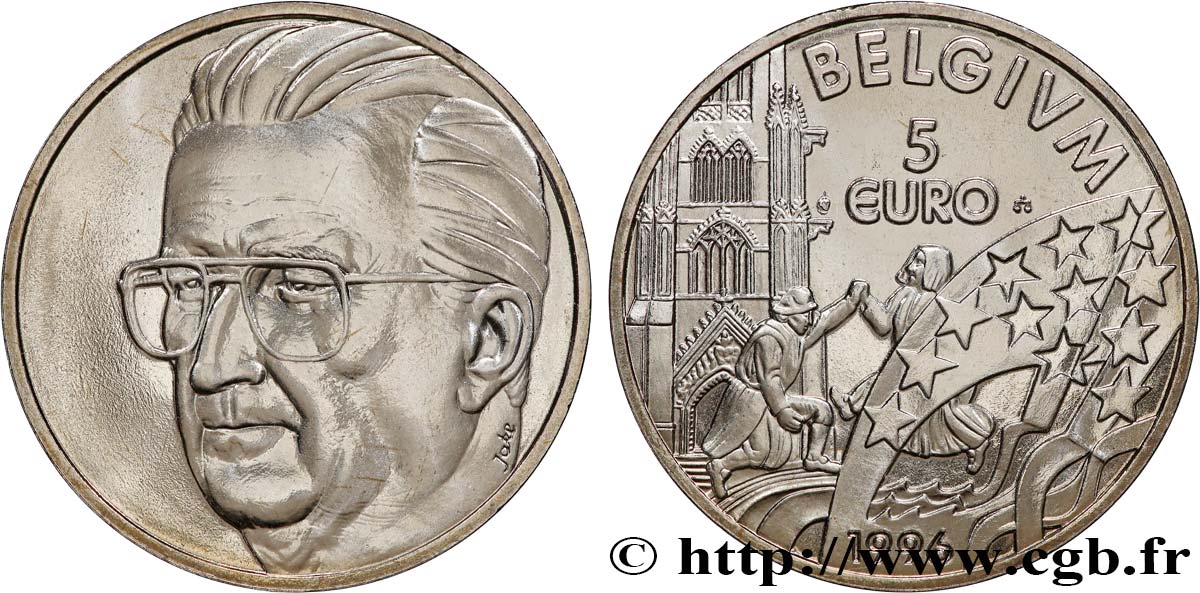 BELGIUM 5 Euro  1996  MS 