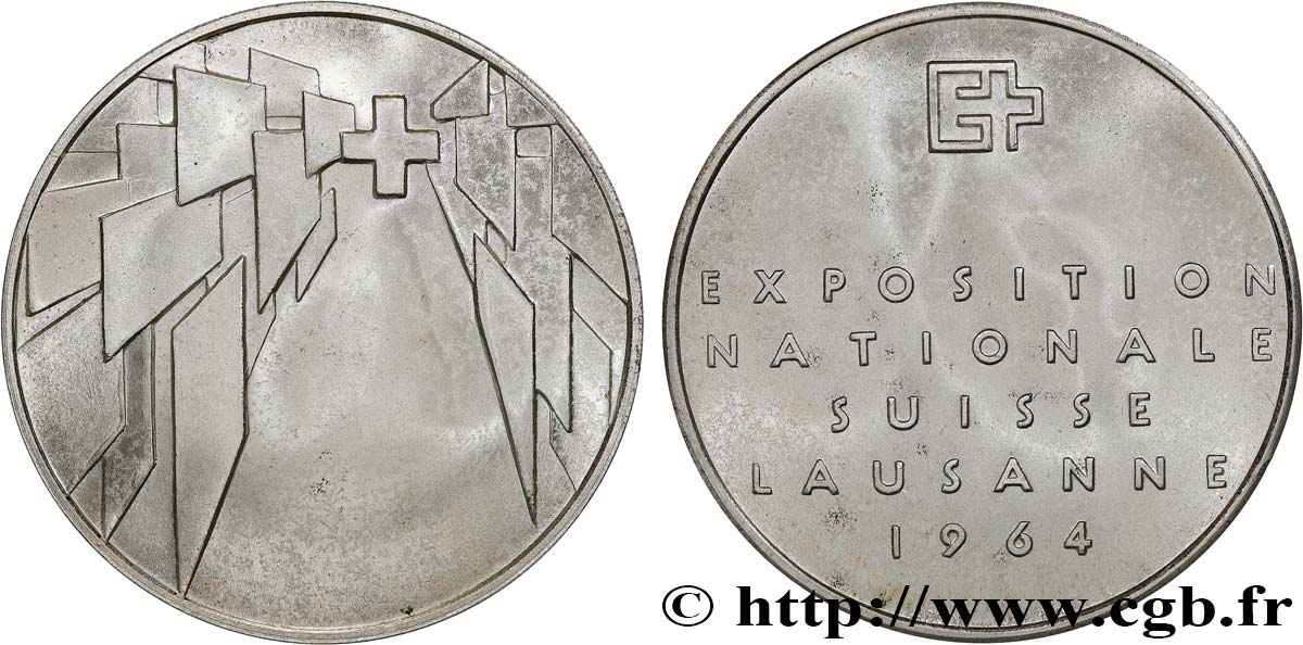 SUISSE Module de 5 Francs Exposition de Lausanne 1964 Berne SUP 
