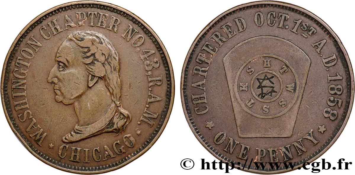 ROYAUME-UNI (TOKENS) 1 Penny 1858  TTB 