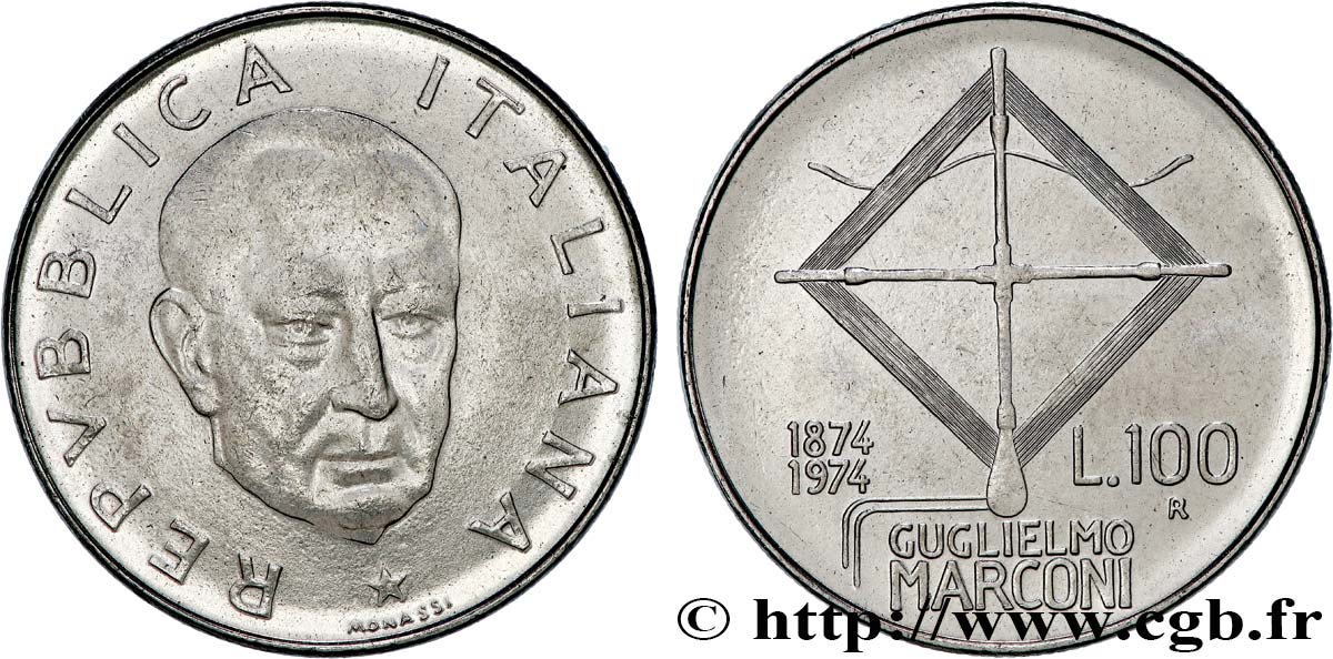 Italie Lire E Anniversaire De La Naissance De Guglielmo Marconi