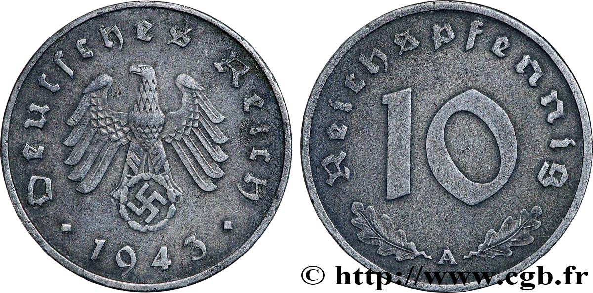 ALLEMAGNE 10 Reichspfennig 1943 Berlin TTB+ 