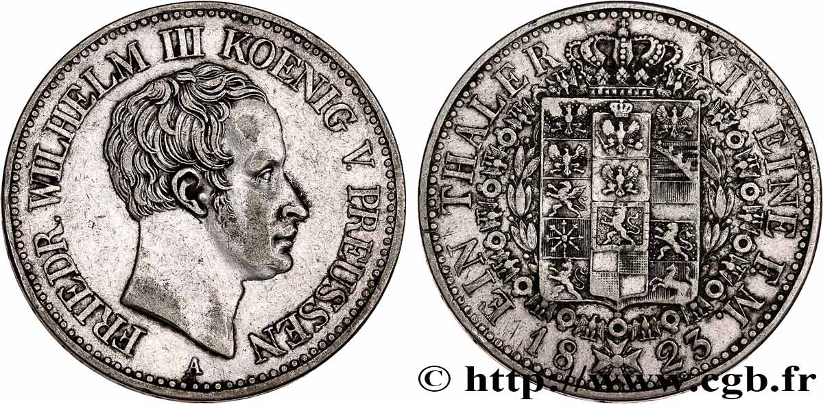 ALLEMAGNE - ROYAUME DE PRUSSE - FRÉDÉRIC-GUILLAUME III Thaler  1823 Berlin XF 