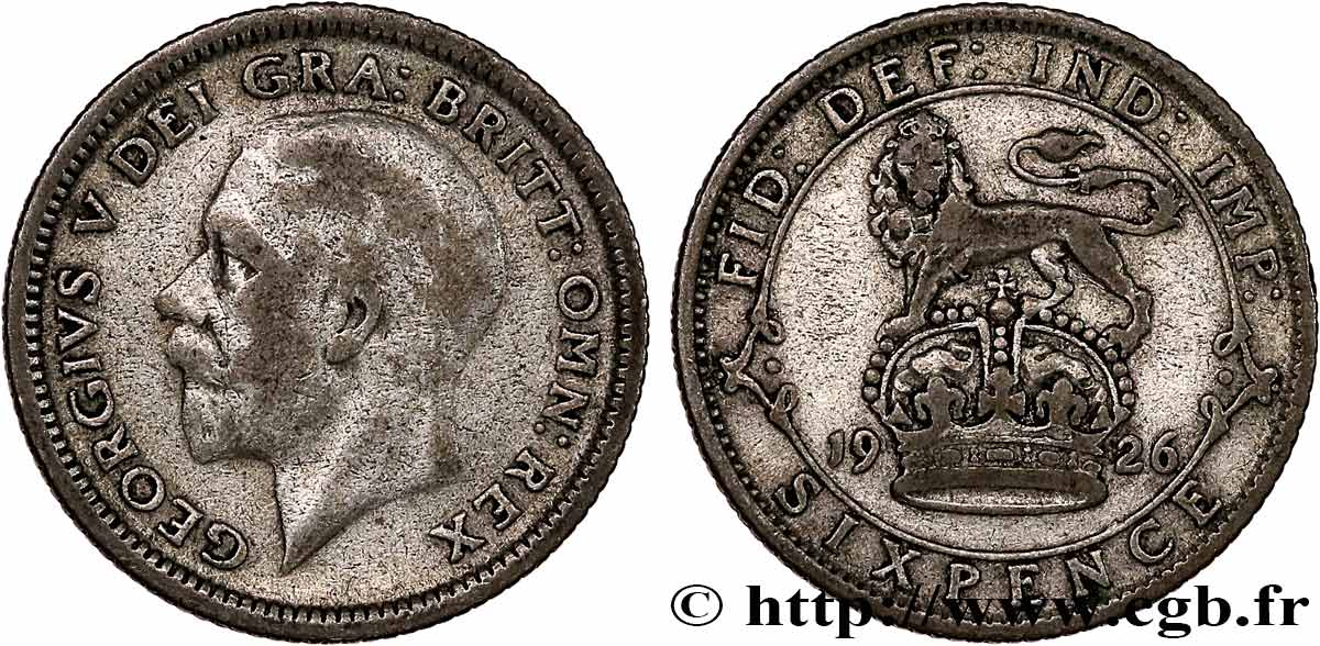 UNITED KINGDOM 6 Pence Georges V 1926  VF 