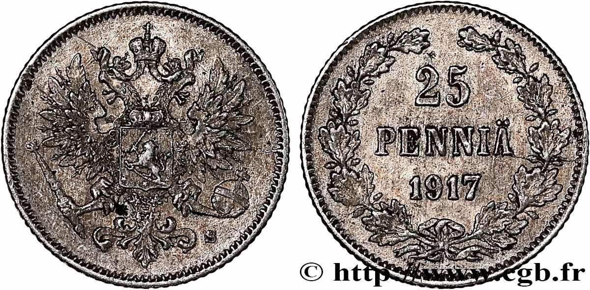 FINLANDE 25 Pennia 1917 Helsinki SPL 