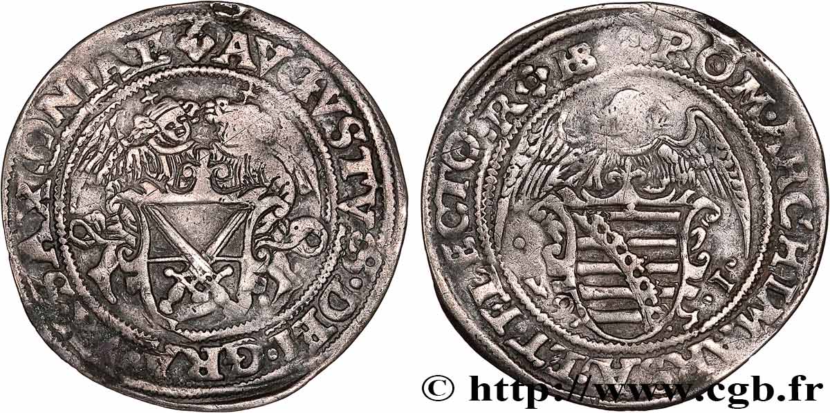 GERMANY - ELECTORATE OF SAXONY - ALBERTINE LINE - AUGUSTUS Schreckenberger 1565 Dresde VF 