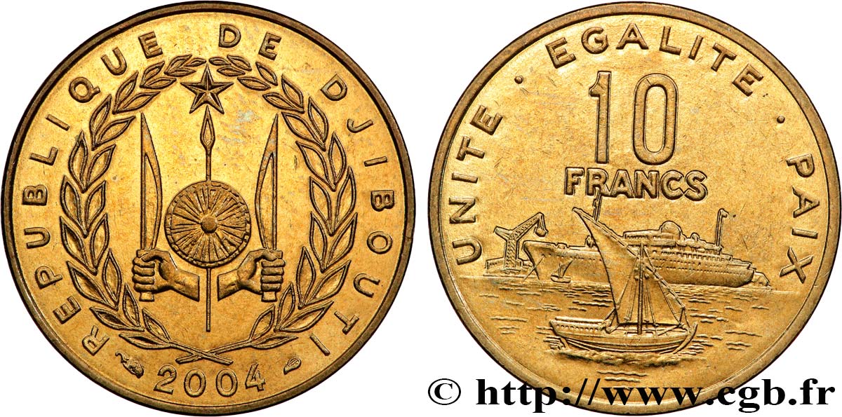 DJIBOUTI 10 Francs 2004 Paris SPL 