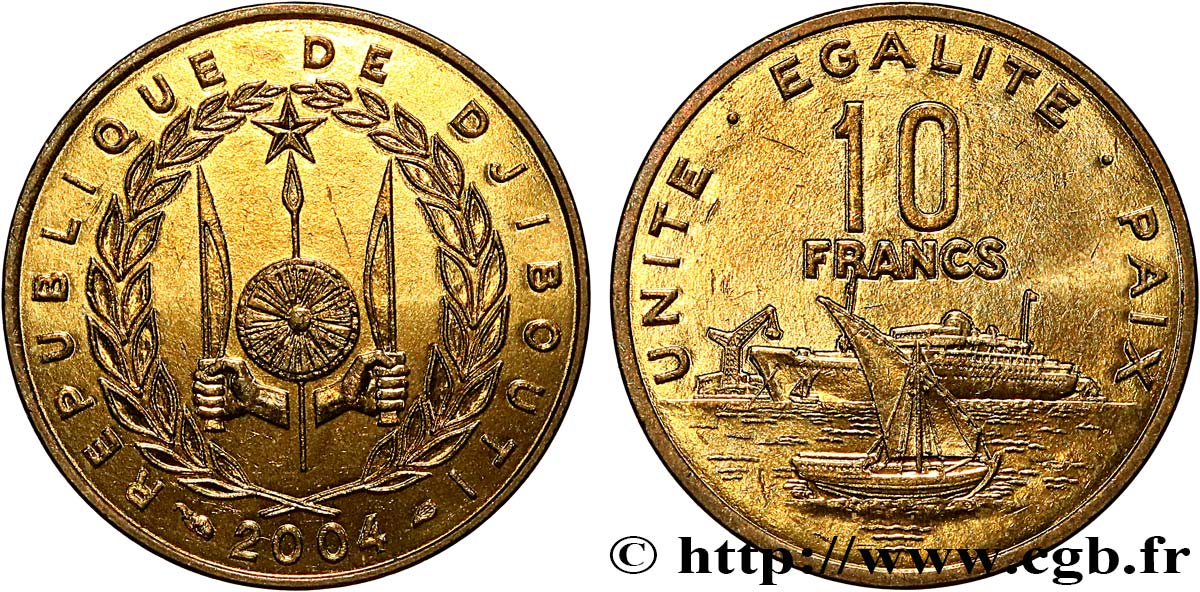 DSCHIBUTI 10 Francs 2004 Paris fST 